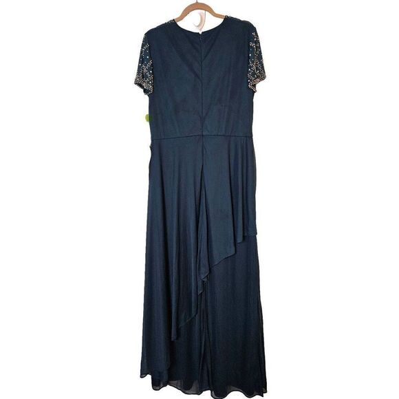 Jackie Jon New York spruce colored short sleeved special occasion dress. Size 16 - Picture 5 of 8